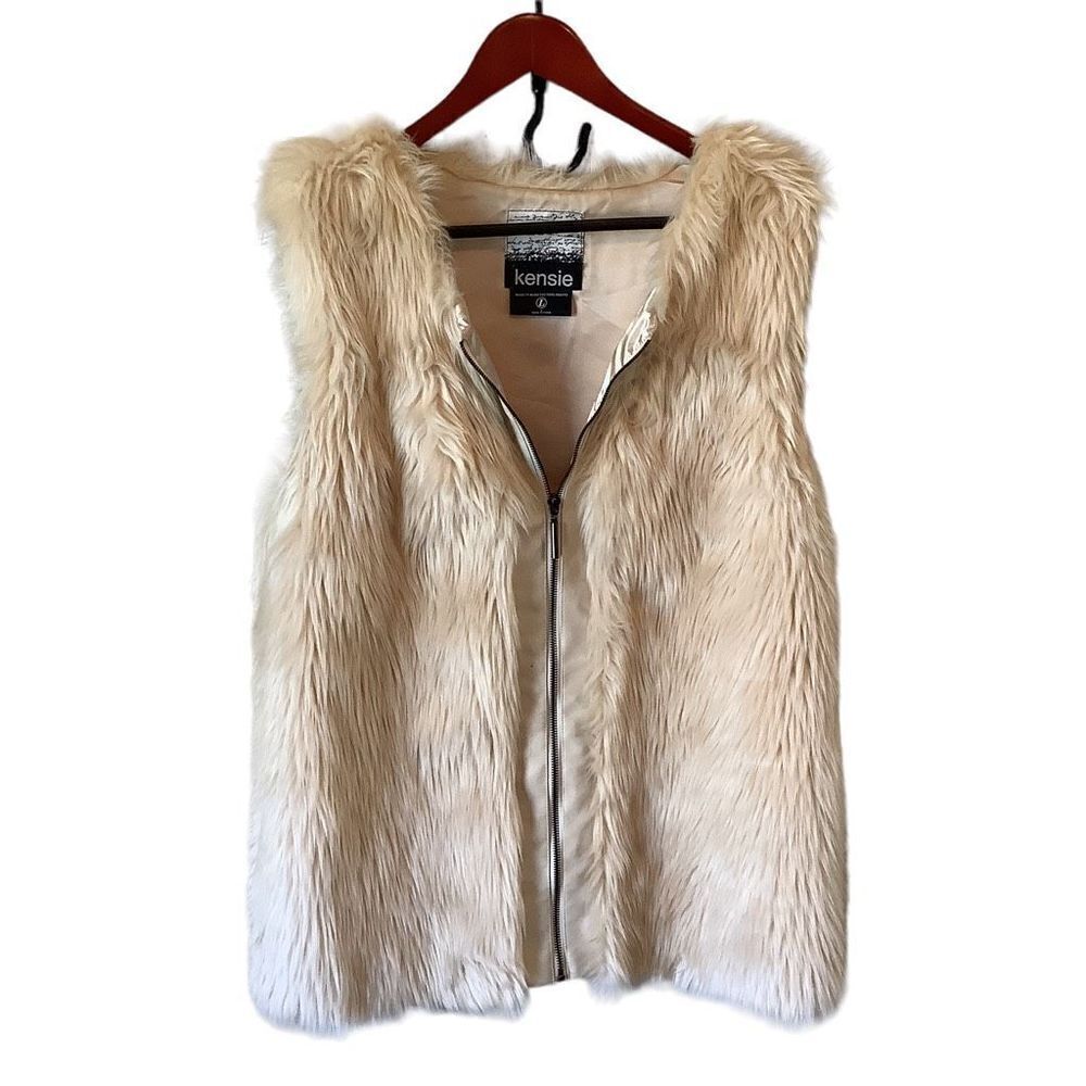 Kensie Faux Fur Zip-up Vest